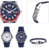 коллекция каталог часы часы навигация Варадеро кварцевый стальной корпус синие силиконовые флажки со стальным якорным браслетом из веревки