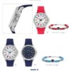 collection de montres mavericks naviguer montres acier-silicone bleu-rouge-drapeaux-10atm