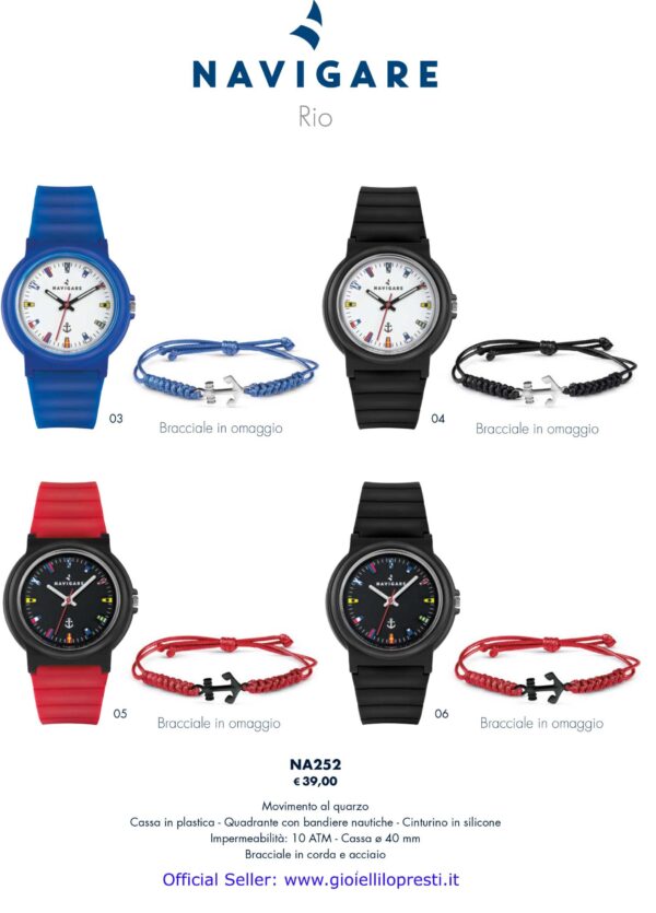 Navigate для мальчика-подростка часы из коллекции Rio красочный силиконовый браслет с якорной веревкой бесплатно
