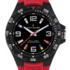 nagivare watch men boy cayman quartz silicone red black ban 100mt
