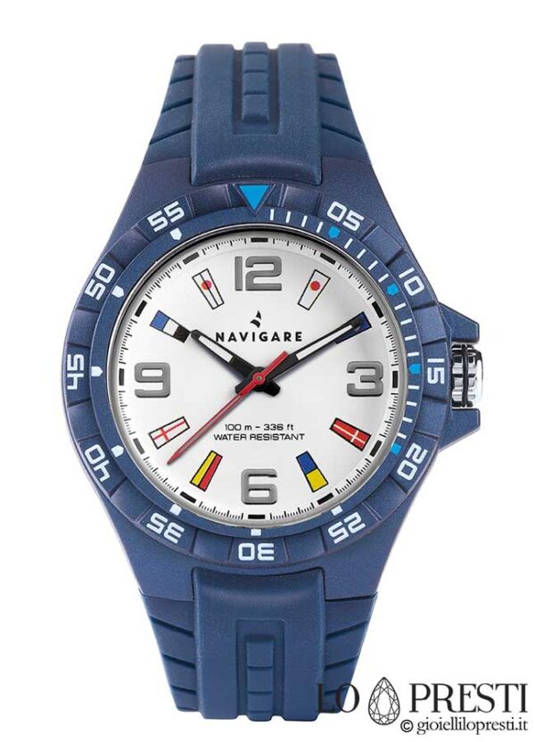watch navigate cayman boy child silicone blue flags water resistant