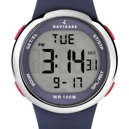 naviguer montre hommes garçon bali numérique bracelet en silicone chronographe résistant à l'eau 10atm rétro-éclairé