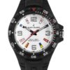 sailing watch man boy cayman nautical flags black silicone water resistant 10atm
