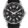 watch navigate man boy watch varadero black silicone quartz steel case with flags water resistant 10atm