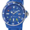 navigate watch men's watch, blue case, nautical flags, blue strap, waterproof polycarbonate, water resistant 5atm