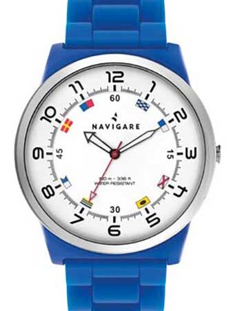Herren-Armbanduhr für Jungen, Naviga-Uhr, blaues Silikon, Modell Positano, wasserdicht, Naviga-Uhrenkollektion