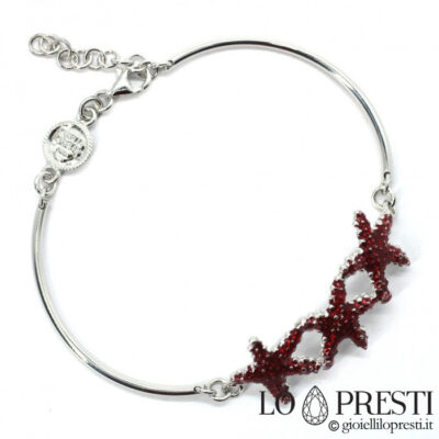 bracelet cercle fil d'argent étoile de mer animal symbole de bonne chance