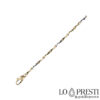 18kt two-tone gold tubular link necklace for men