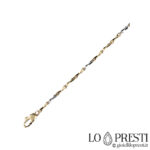 18kt two-tone gold tubular link necklace para sa mga lalaki