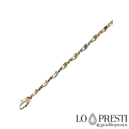 Modernes Herren-Halsband aus 18-karätigem Gold mit Netzstoff