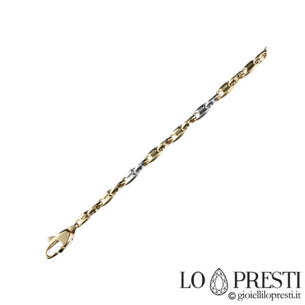 Modernes Herren-Halsband aus 18-karätigem Gold mit Netzstoff