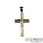 Kreuz aus zweifarbigem 18-karätigem Gold