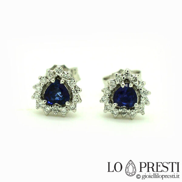 sapphire and diamond heart earrings