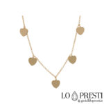 yellow gold heart charm necklace