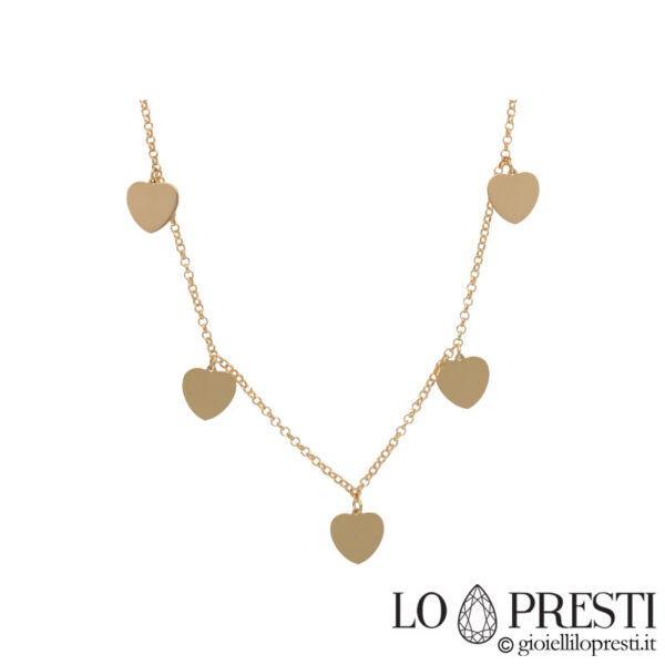 yellow gold heart charm necklace