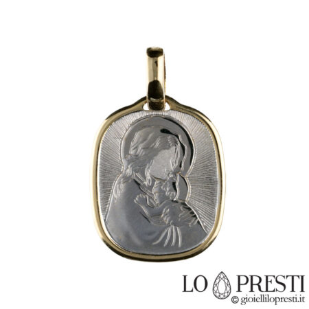 Two-tone Madonna with child medal