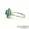 jewelery rings with emerald and brilliant diamonds in 18kt yellow white gold
