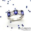 trilogy rings engagement wedding anniversary ring na may mga sapphires na diamante na nako-customize