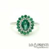 ring rings with oval cut emerald and brilliant diamonds anniversary rings with emerald