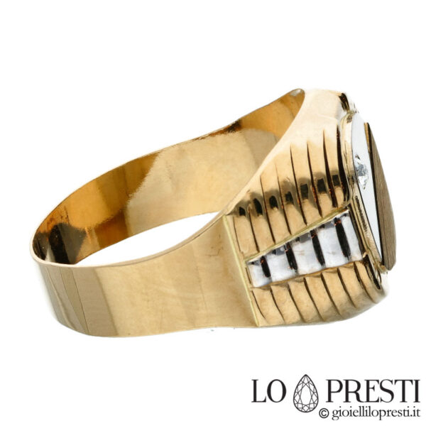 18-каратное золотое шевалье кольцо