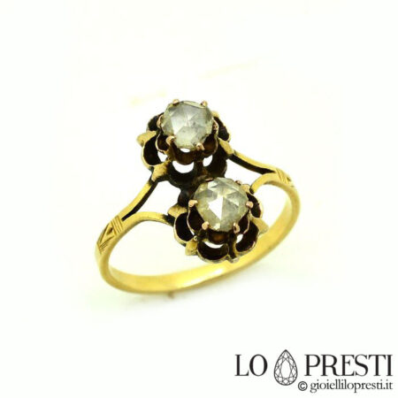 Contrariè-Ring aus Gold und Diamanten im Vintage-Antik-Stil