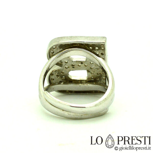 Ring mit Anfangsbuchstabe B aus 925er Silber und Zirkonen