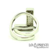 initial letter L ring in silver and zircons