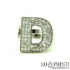 initial letter D name ring silver