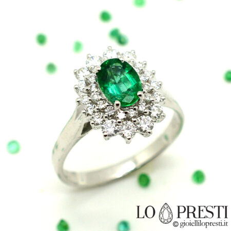Natural-Sambia-Smaragd-Ring-Oval-Brillant-Diamanten-18k-Weißgold