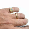 men's ring in 18kt gold and zircon chevaliere