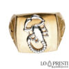Men's chevaliere ring na may scorpion 18kt gold