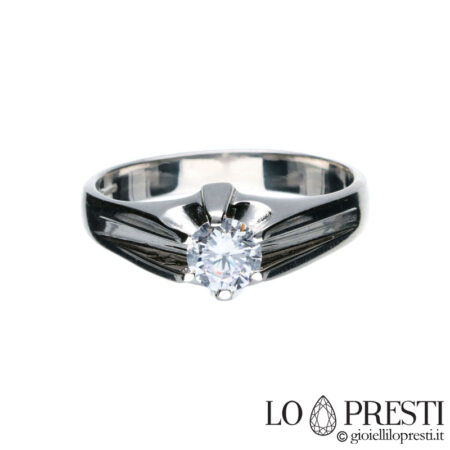 18kt white gold solitaire ring