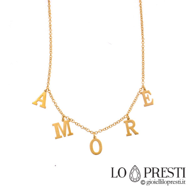 necklace with 18kt rose gold initials