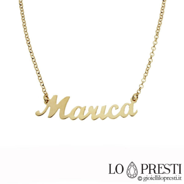 Personalized 18kt yellow gold name necklace