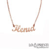 Personalized na 18kt rose gold name necklace