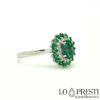 gioielli anelli artigianali con smeraldo smeraldi e diamanti naturali oro 18kt