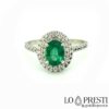 Anello eternity con smeraldo naturale e diamanti brillanti sconto offerta