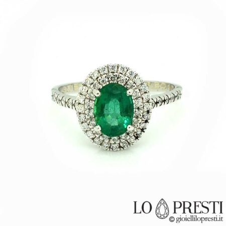 Eternity-Ring mit natürlichem Smaragd und Brillanten im Sonderangebot