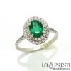 Anello eternity con smeraldo naturale e diamanti brillanti sconto offerta