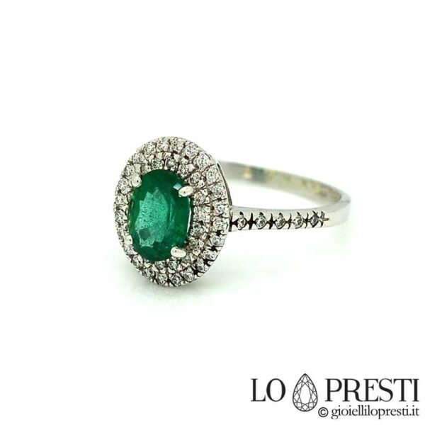 Eternity-Ring mit natürlichem Smaragd und Brillanten im Sonderangebot
