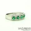 ring with natural emeralds and brilliant diamonds