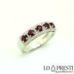 ring with natural rubies and brilliant diamonds