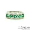 ring with natural emeralds and diamonds