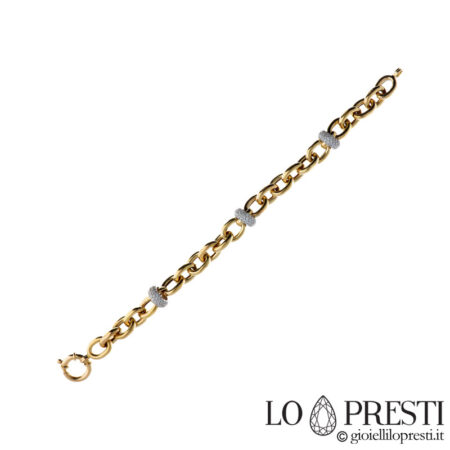 Pulsera de cadena en oro amarillo de 18 kt, accesorio de moda de lujo.