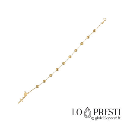 rosary bracelet for men and women in yellow gold