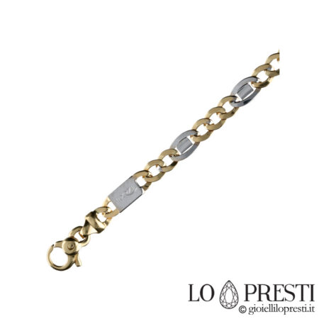 Grumetta-Halskette aus 18-karätigem Weiß- und Gelbgold für Herren