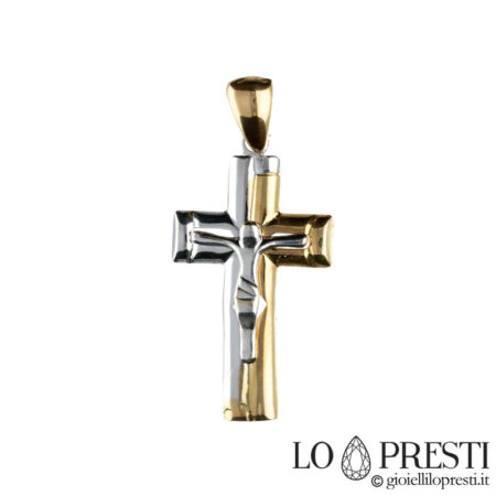 Croix stylisée moderne en or 18 carats
