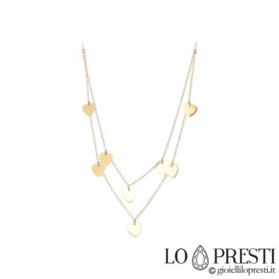 18kt yellow gold multi-strand charms necklace