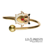 Girl's ring in enamelled 18kt yellow gold