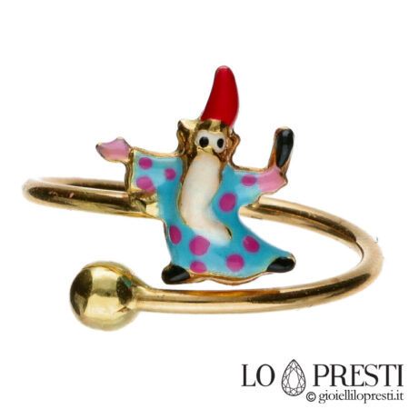 adjustable little girl magic ring in 18kt yellow gold